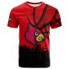 Louisville Cardinals Custom Text Number Red Black T-Shirt V4