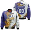LSU Tigers Custom Name Number Purple White Bomber Jacket