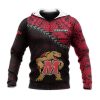 Maryland Terrapins Red Black Polynesian Pullover Hoodie V2