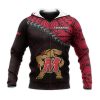 Maryland Terrapins Red Black Polynesian Zip Up Hoodie V2
