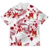 Maryland Terrapins Red Flowers White Hawaiian Shirt