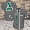 Michigan State Spartans Custom Name Gray Baseball Jersey