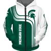 Michigan State Spartans Green White Zip Up Hoodie