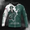 Michigan State Spartans Skull Zip Up Hoodie