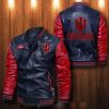 Indiana Hoosiers Navy Red Leather Bomber Jacket