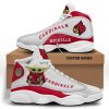 Louisville Cardinals Baby Yoda Custom Name Air Jordan 13 Shoes