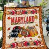 Maryland Terrapins Welcome Fall Pumpkin Quilt Blanket