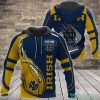 Notre Dame Fighting Irish Custom Name Fire Ball Zip Up Hoodie