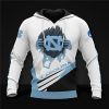 North Carolina Tar Heels White Blue Pullover Hoodie