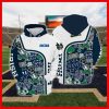 Notre Dame Fighting Irish Blue White Pullover Hoodie V5