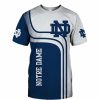 Notre Dame Fighting Irish Blue White T-Shirt V6