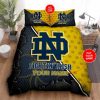 Notre Dame Fighting Irish Custom Name Blue Gold Bedding Set V2