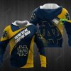 Notre Dame Fighting Irish Custom Name Blue Gold Pullover Hoodie V9