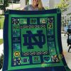 Notre Dame Fighting Irish Green Blue Quilt Blanket