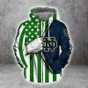 Notre Dame Fighting Irish Green Blue Zip Up Hoodie V5
