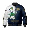 Notre Dame Fighting Irish White Blue Bomber Jacket
