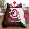 Ohio State Buckeyes Custom Name Brown White Bedding Set