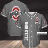 Ohio State Buckeyes Custom Name Gray Baseball Jersey