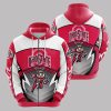 Ohio State Buckeyes Scarlet White Zip Up Hoodie