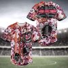 Virginia Tech Hokies Skeleton And Flowers Baseball Jersey