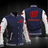 Wisconsin Badgers Blue White Baseball Jacket