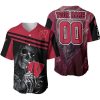 Wisconsin Badgers Custom Name Number Skull Baseball Jersey