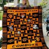 Oklahoma State Cowboys Orange Black Quilt Blanket V3