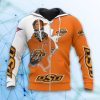 Oklahoma State Cowboys Skull Orange Zip Up Hoodie