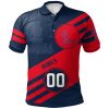 Ole Miss Rebels Custom Number Red Blue Polo Shirt V11