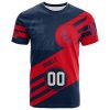 Ole Miss Rebels Custom Number Red Blue T-Shirt V11