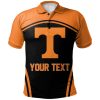Tennessee Volunteers Custom Text Number Orange Black Polo Shirt V4