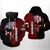 Texas A&M Aggies American Flag Punisher Skull Pullover Hoodie