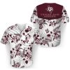 Texas A&M Aggies Maroon Flowers White Baseball Jersey