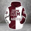 Texas A&M Aggies Maroon White Pullover Hoodie V2