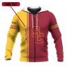 USC Trojans Custom Name Number Cardinal Gold Zip Up Hoodie V6