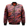 Virginia Tech Hokies Orange Black Bomber Jacket V11