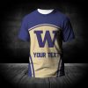 Washington Huskies Custom Text Number Purple Gold T-Shirt V6