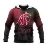 Washington State Cougars Red Coconut Tree Tropical Grunge Pullover Hoodie