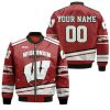 Wisconsin Badgers Custom Name Number Red White Bomber Jacket