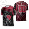 Wisconsin Badgers Custom Name Number Skull T-Shirt