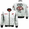 Wisconsin Badgers Mascot Logo White Bomber Jacket