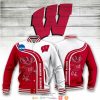 Wisconsin Badgers Red White Baseball Jacket