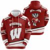 Wisconsin Badgers Red White Pullover Hoodie