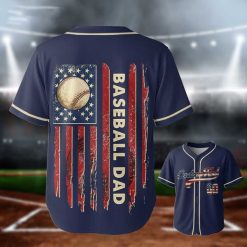 Baseball Dad – Custom Text Number Baseball Jersey