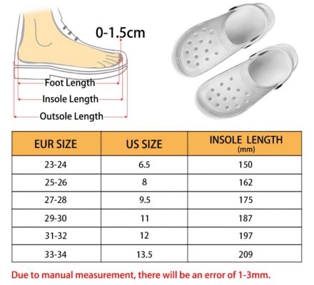 Crocs Kids Size Chart