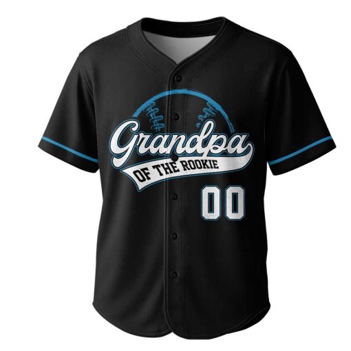 Grandpa Of The Rookie That’s My Grandson Out There – Custom Number Black Baseball Jersey
