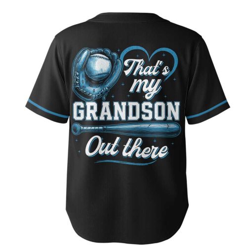 Grandpa Of The Rookie That’s My Grandson Out There – Custom Number Black Baseball Jersey