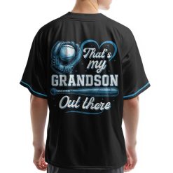 Grandpa Of The Rookie That’s My Grandson Out There – Custom Number Black Baseball Jersey