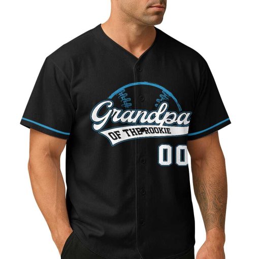 Grandpa Of The Rookie That’s My Grandson Out There – Custom Number Black Baseball Jersey