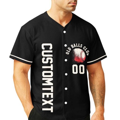 Grumpy Old Baseball Man Club – Custom Text Number Baseball Jersey